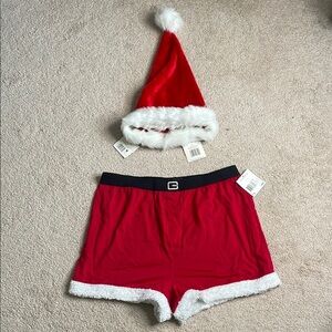 Joe Boxer Red Holiday Boxer Shorts with Santa Hat